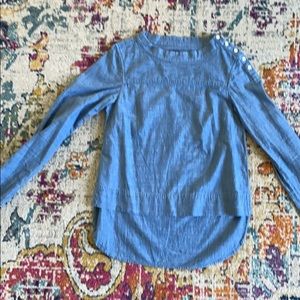 J Crew chambray long sleeve blouse. EUC sz 2